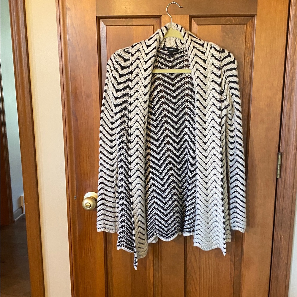 INC International Concepts Black and White Knit Sweater